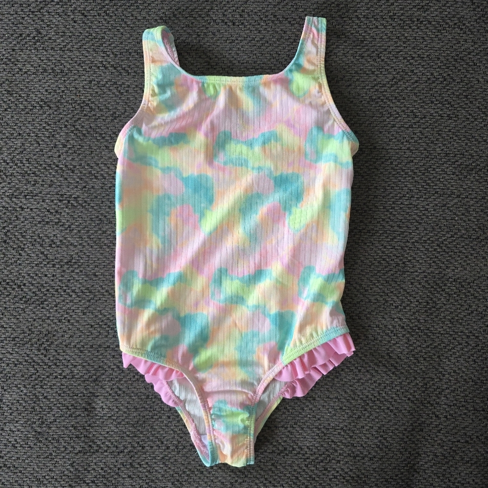Primark Girl's Colorful Camouflage Swimsuit, Size 6/7
